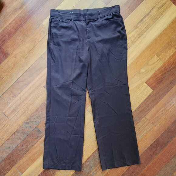 Dockers Brown Pin Stripe Straight Leg Trousers Size 14S - Picture 3 of 15